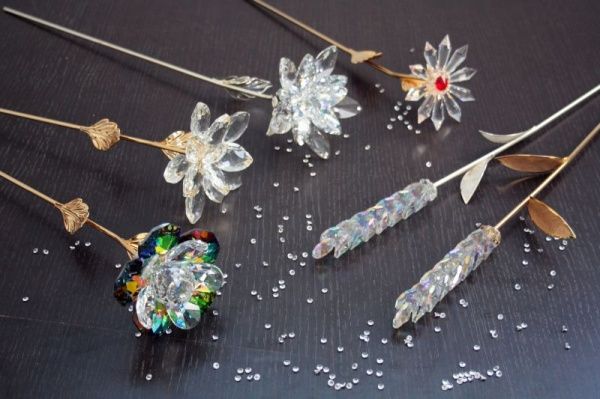 33149-AG CTF, цветок на серебряном стержне, длина 50 см, цвет серебро Santreyd 