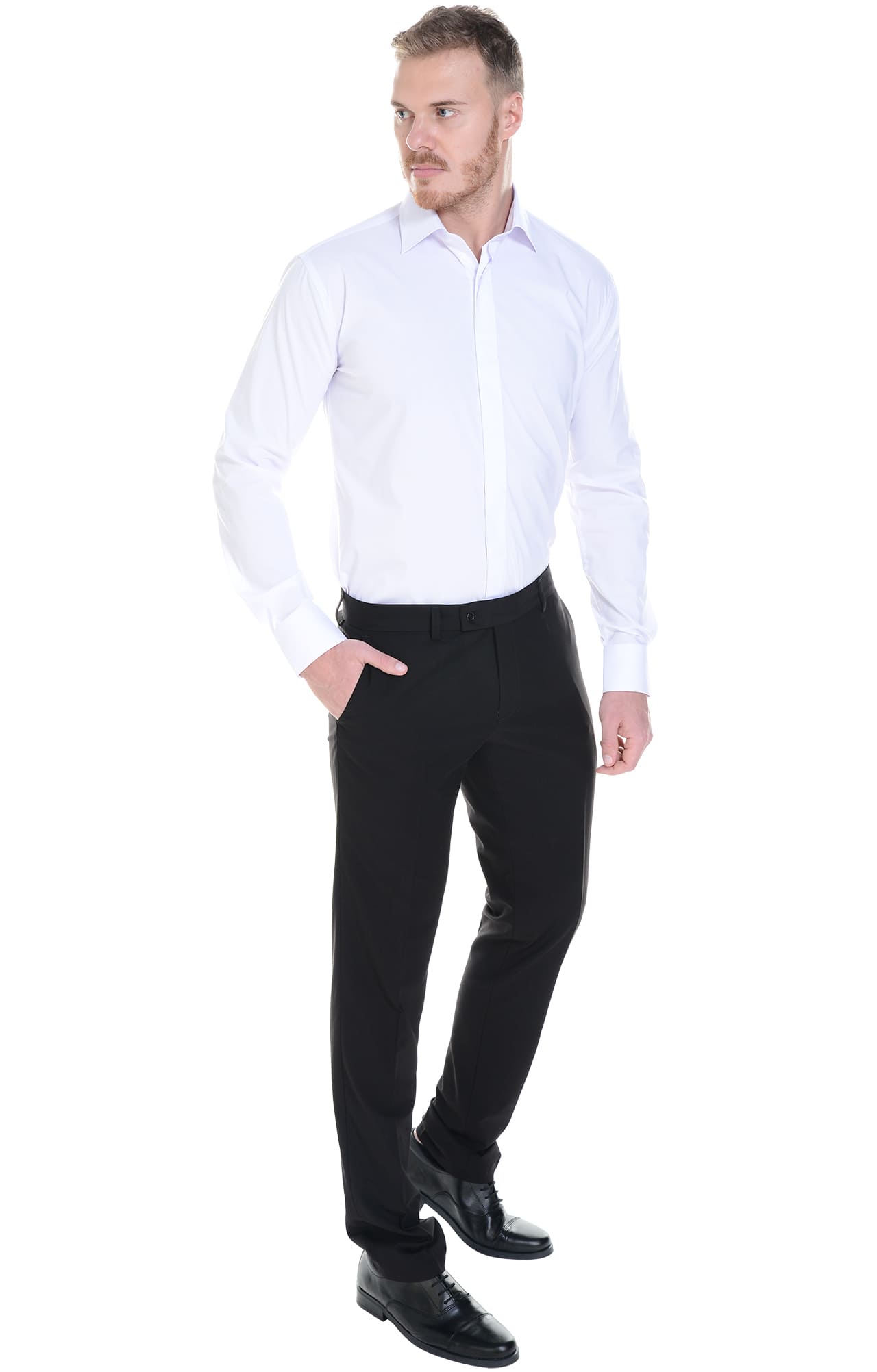 4958026 Рубашка мужская  white El-Risto  Корпоративная одежда  размер 44/182-188  - Вид №14