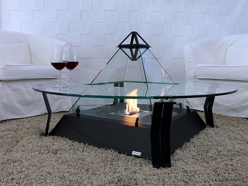 Отдельно стоящий камин с панорамным стеклом bioKamino CRYSTAL LOUVRE ARCH-00138063