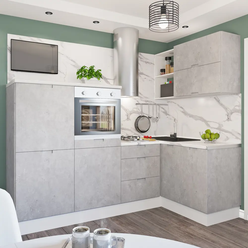 Фасад для кухонного ящика Берлин 39.7x25.3 см Delinia ID МДФ цвет серый STLM-2180869 - Вид №13