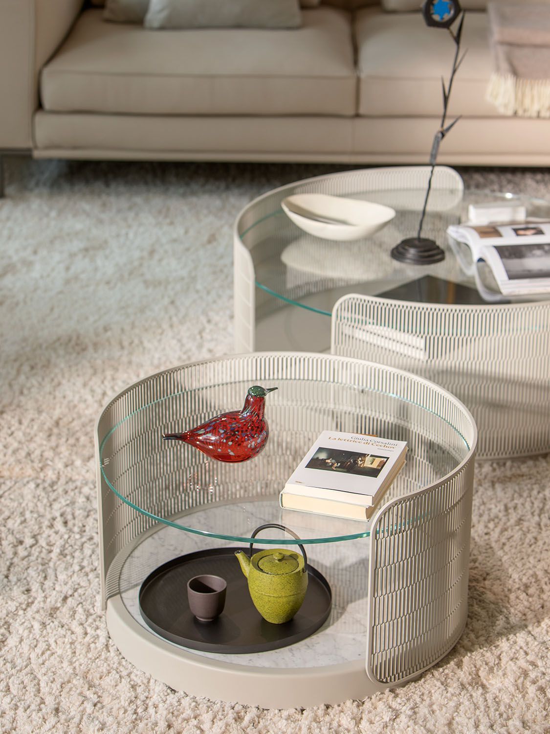 Круглый журнальный столик с изогнутой проволочной сеткой Natevo самогон ARCH-00121122 - Вид №12