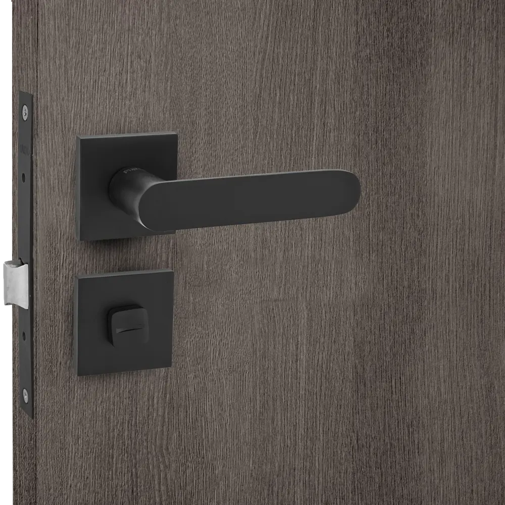 Дверные ручки Punto Porto с запиранием комплект цвет черный STLM-2183824 - Вид №5