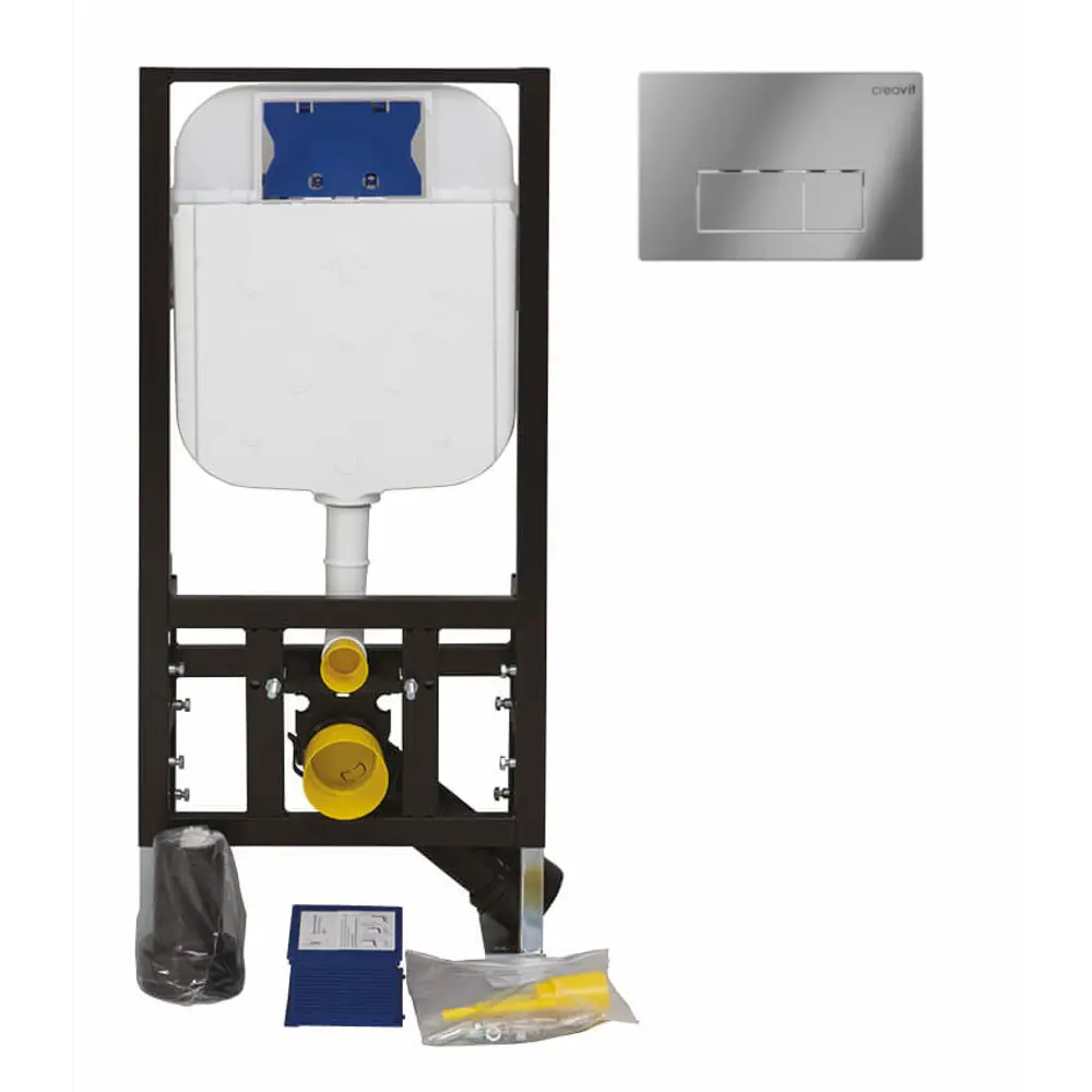 Инсталляция Creavit SET0026.011 для подвесного унитаза с кнопкой цвет глянцевый хром STLM-2033247