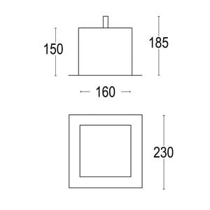 Алюминиевый квадратный светодиодный светильник Ghidini Lighting HIDE SQ ARCH-00125304 - Вид №3
