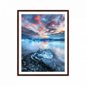 Фотокартина в деревянной раме 130х102 см Iceland coast КАРТИНЫ В КВАРТИРУ  264759 Белый;голубой;разноцветный