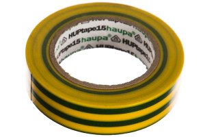 15830083 Изолента ПВХ цвет желто-зеленый, шир.15мм, длина 10 м, d 60 мм 263818 HAUPA