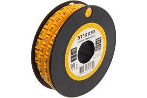 16240140 Кабель-маркер PE для провода сеч.6мм, желтый, CBMR60-PE 39135 STEKKER