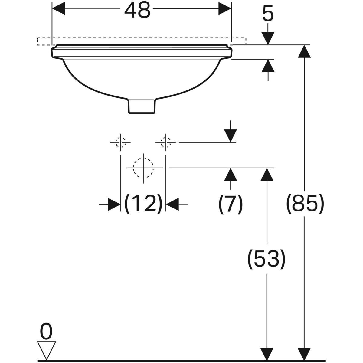 Встраиваемый умывальник с овальной столешницей в витрине Geberit VariForm ARCH-00152238 - Вид №4