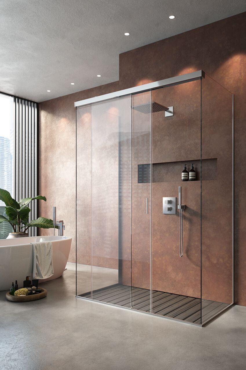 Прямоугольная стеклянная душевая кабина с раздвижной дверью Saint-Gobain - Logli Doccia50 ARCH-00063067 - Вид №3