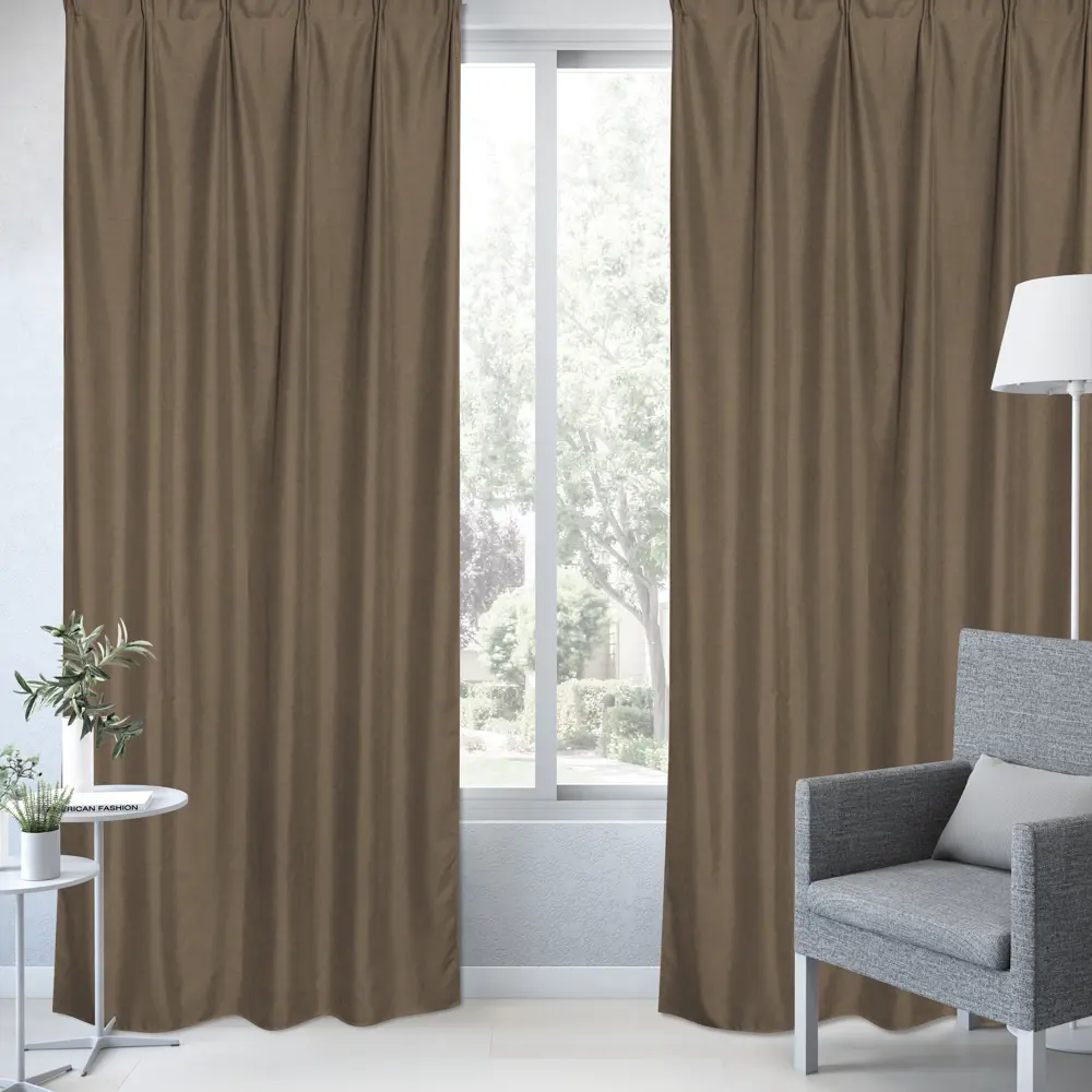 Штора на ленте Inspire Vieste 160x280 см цвет коричневый 88311199 STLM-2041761  - Вид №5