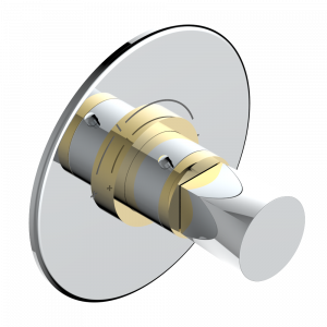 G6A-5100BR Ручка регулировки с круглой накладкой для термостата THG, арт.5100A 1/2" и 5200A 3/4" (термостаты см. на стр. 451) Thg-paris Metamorphose Хром/золото