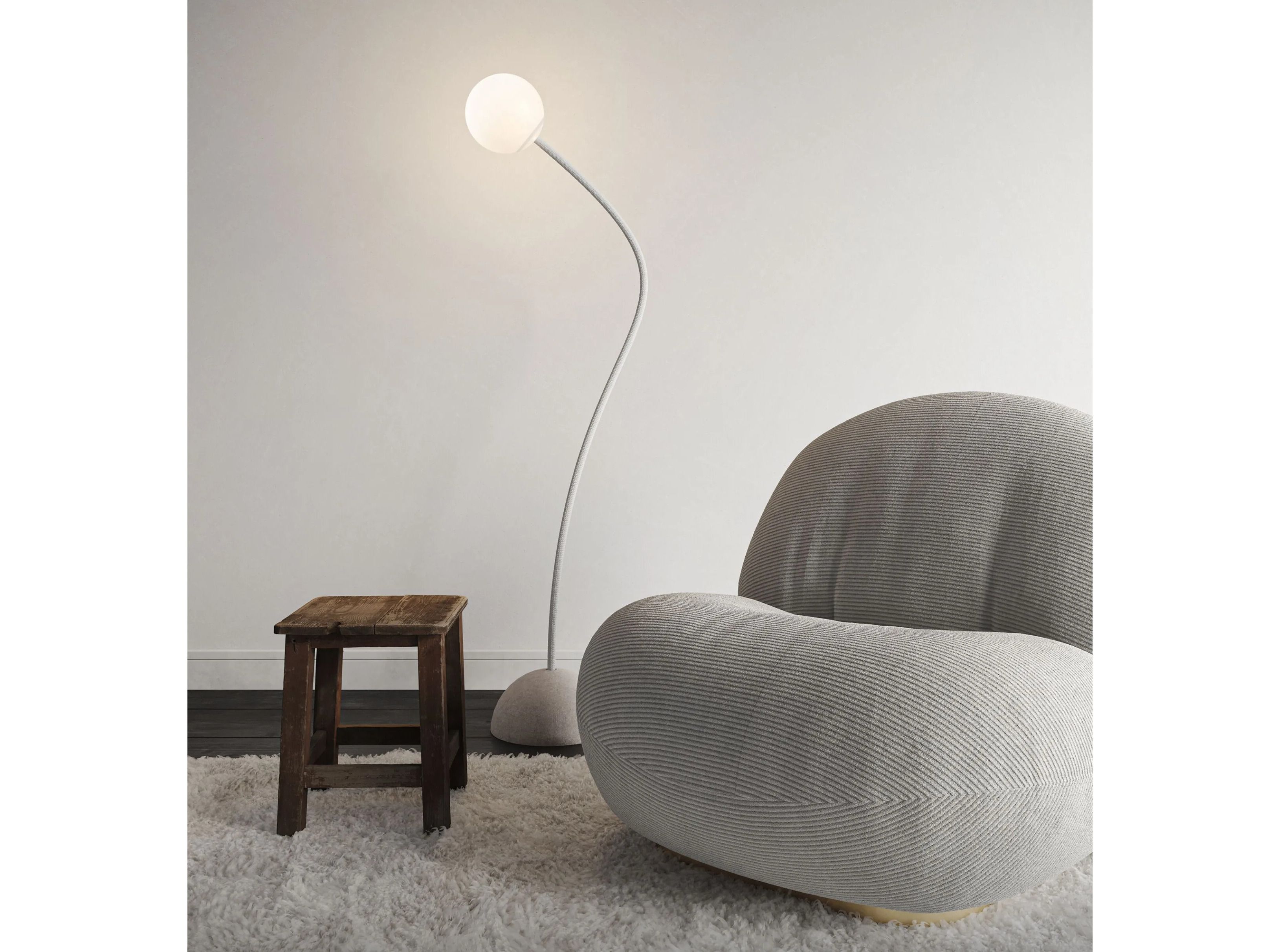 Торшер из акрилового стекла с гибкой рукояткой Karman Moony ARCH-00086648