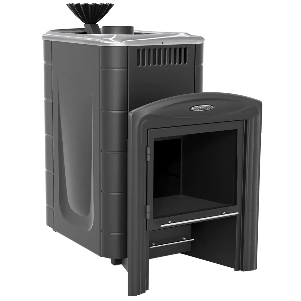 Печь банная дровяная ТМФ Гейзер 2014 Inox Витра ЗК, цвет антрацит Tmf STLM-2009700