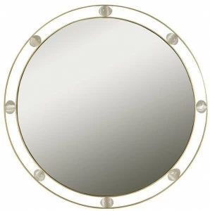 JOSÉ LEITE DE CASTRO Круглое зеркало из латуни с настенной рамой