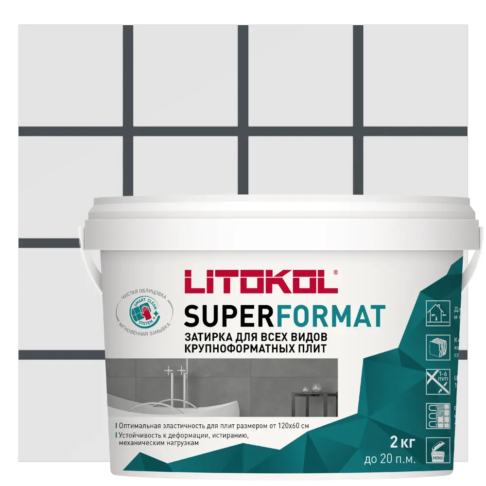 91685365 Затирка готовая для крупноформатных плит LITOKOL SUPERFORMAT SF.140 Черный графит 2 кг STLM-0800076