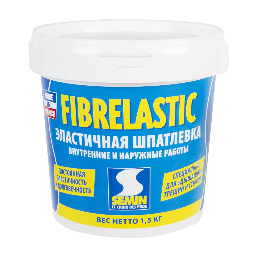 Шпаклёвка эластичная Semin Fibrelastic, 1.5 кг STLM-2092350