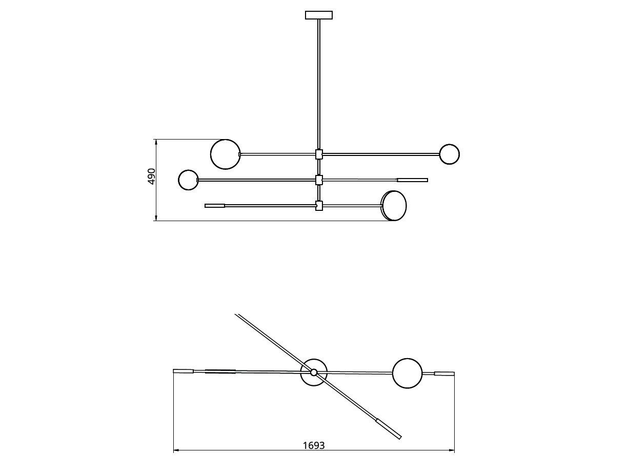 Металлический светодиодный потолочный светильник ручной работы Cameron Design House Motion ARCH-00043510 - Вид №12