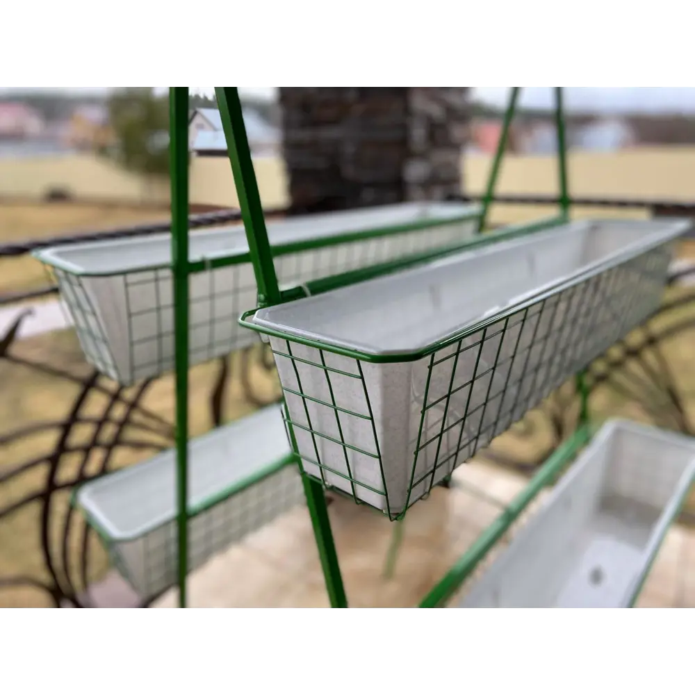 Вертикальный огород на 6 кашпо 82x150x50 см v122.4 л металл зеленый Santreyd STLM-2033035 - Вид №3