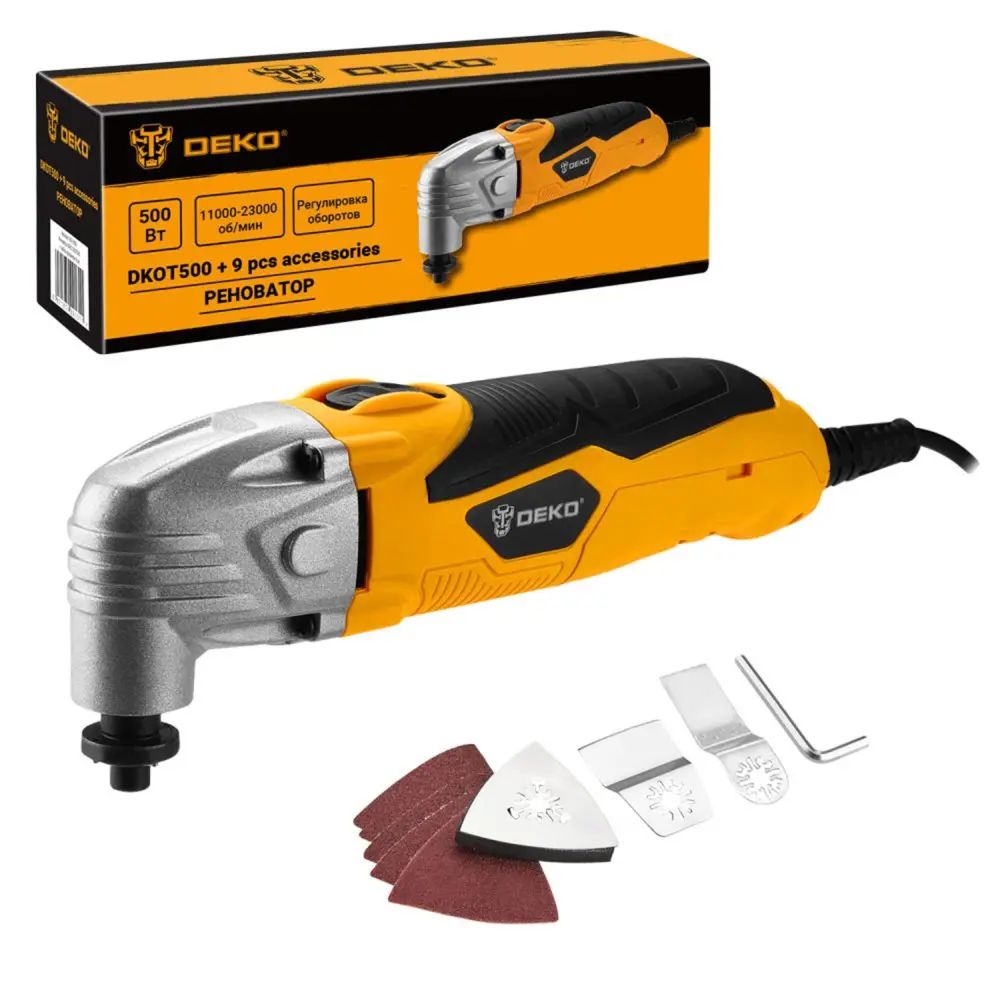 Реноватор DEKO DKOT500 с набором насадок 9 предметов для точных работ 89423581 STLM-1565610 - Вид №1