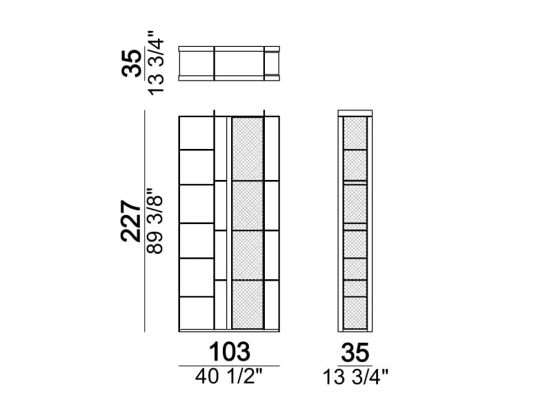 Двухсторонний книжный шкаф из sucupira и металла In Stock Arketipo ARCH-00121190 - Вид №6