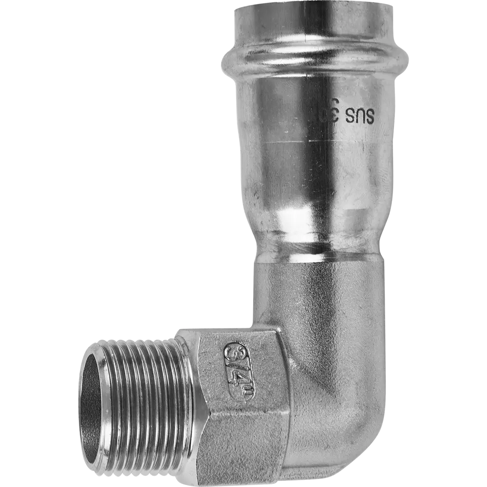 Угол переходной Rommer 3/4"x28 мм ВПр-НР нержавеющая сталь STLM-2059261 - Вид №3