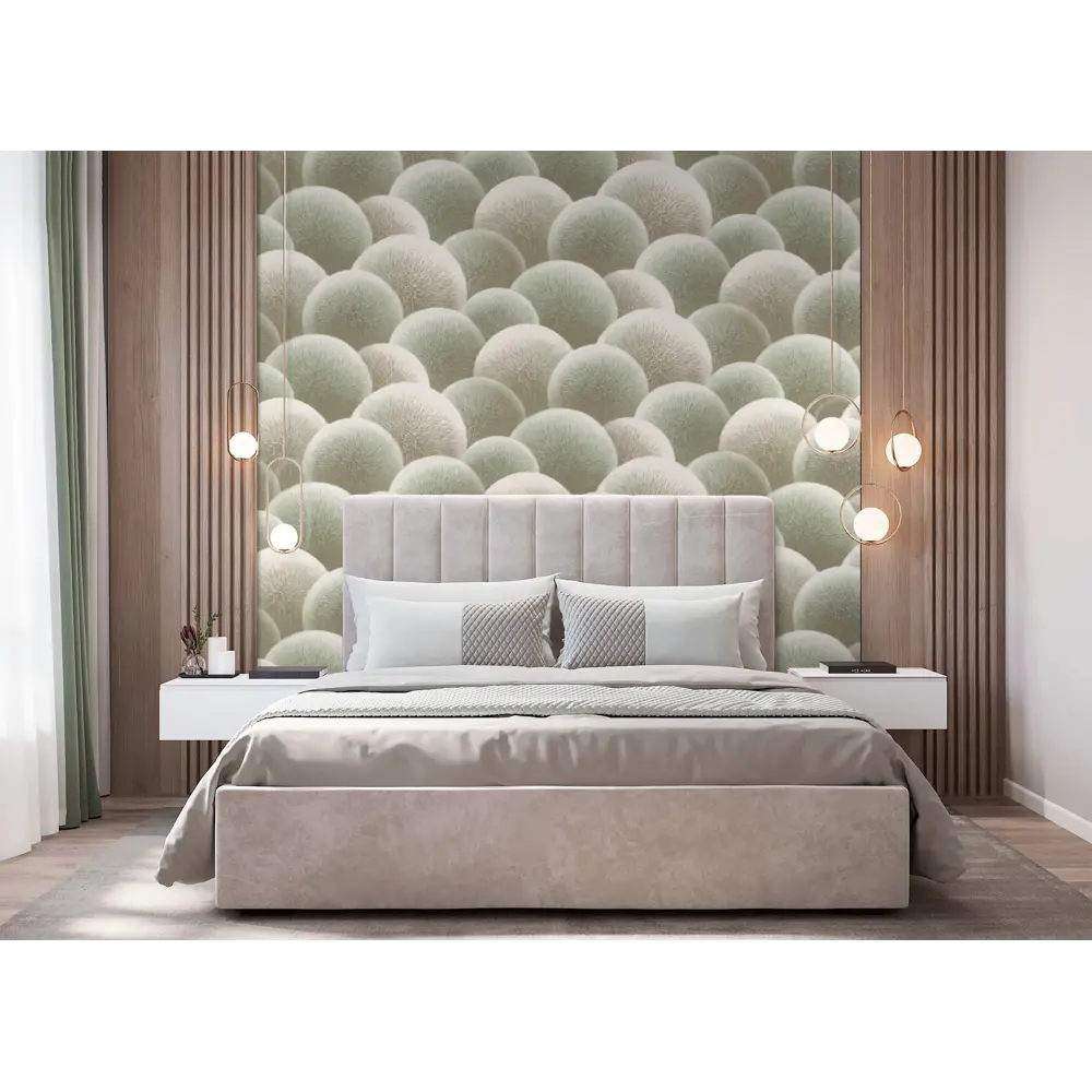 Флизелиновые обои Anturage Puff с рельефной текстурой в изумрудном оттенке 89373727 STLM-0831222 - Вид №2