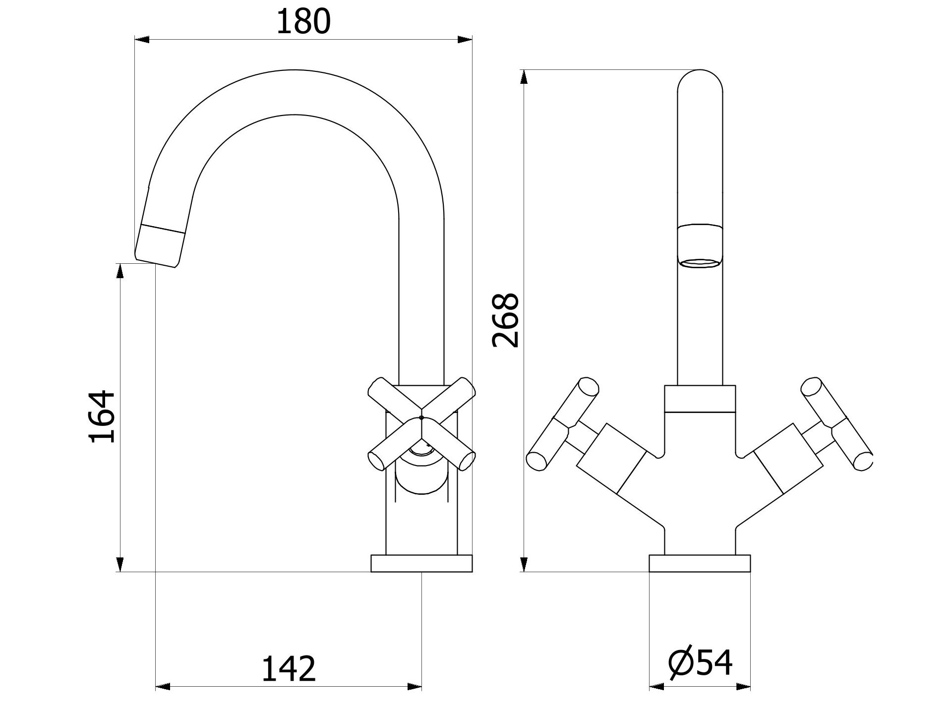 Смеситель для раковины с одним отверстием для пола с автоматическим сливом IB Wow ARCH-00120235 - Вид №4