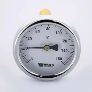 Термометр биметаллический F+R801 80мм с погружной гильзой WATTS Ind 160 град.C гильза 75мм