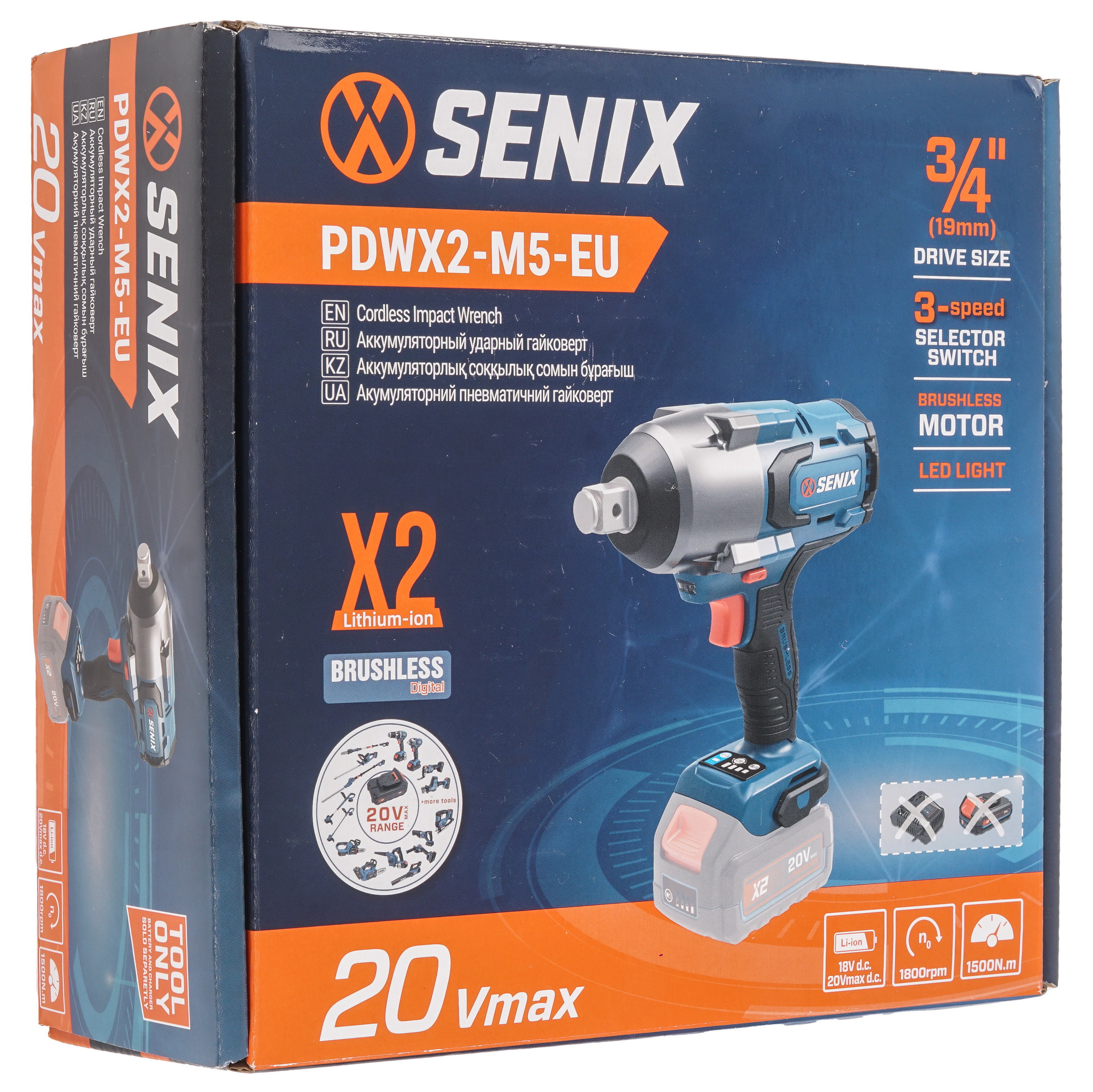 Гайковерт SENIX PDWX2-M5-EU 20 Volt Max X2  , Без ЗУ, Без АКБ 9067928 STDN-0140715 - Вид №6