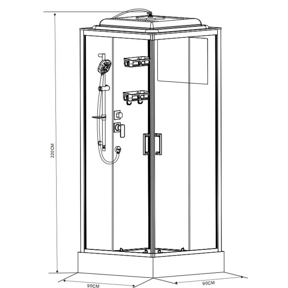 Душевая кабина Sensea Cube низкий поддон 90x90 см STLM-2203058 - Вид №10