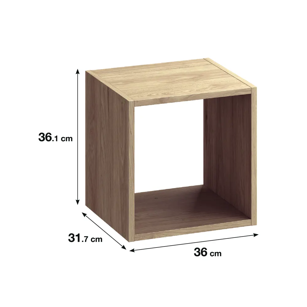 Стеллаж Spaceo KUB 1 секция 36x36.1x31.7 см ЛДСП цвет гикори джексон STLM-2159805 - Вид №1
