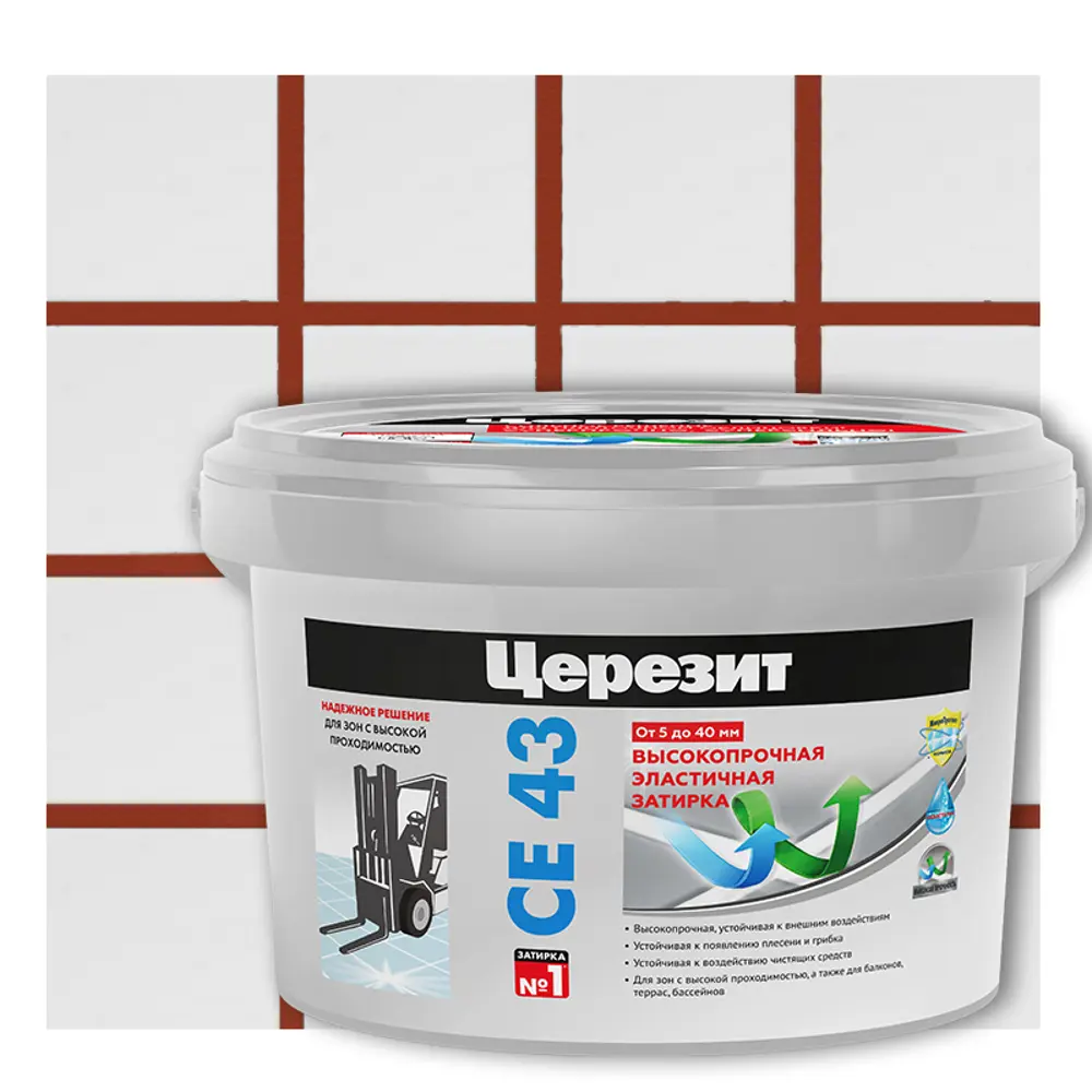 ЦЕРЕЗИТ CE 43 Затирка для швов кирпичного цвета, 2 кг 14978317 STLM-0005165