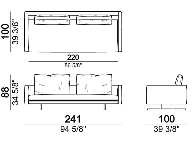 Тканевый диван с полуостровом Arketipo MOSS ARCH-00121787 - Вид №5