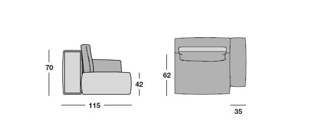 Тканевый диван с полуостровом Marac Mistral ARCH-00092642 - Вид №6