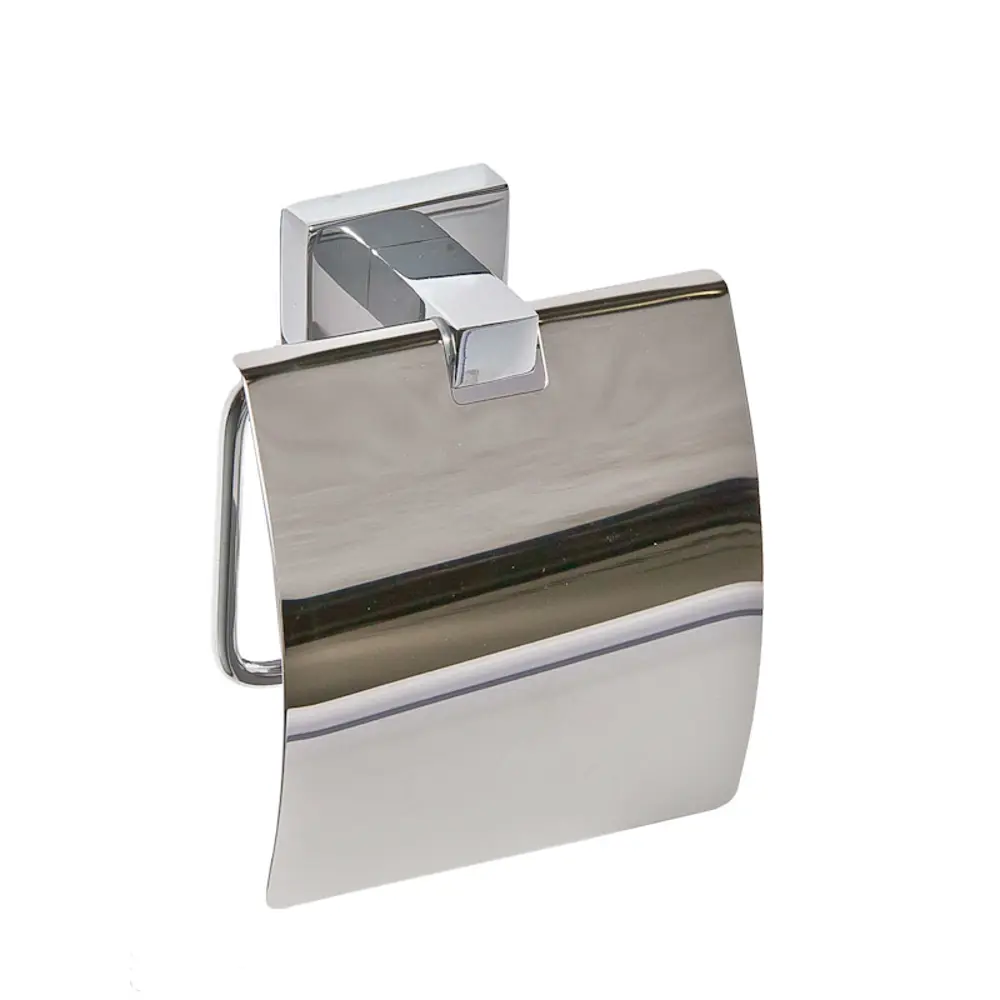 Держатель для туалетной бумаги Bath Plus «Bruklin» с крышкой цвет хром STLM-2181707