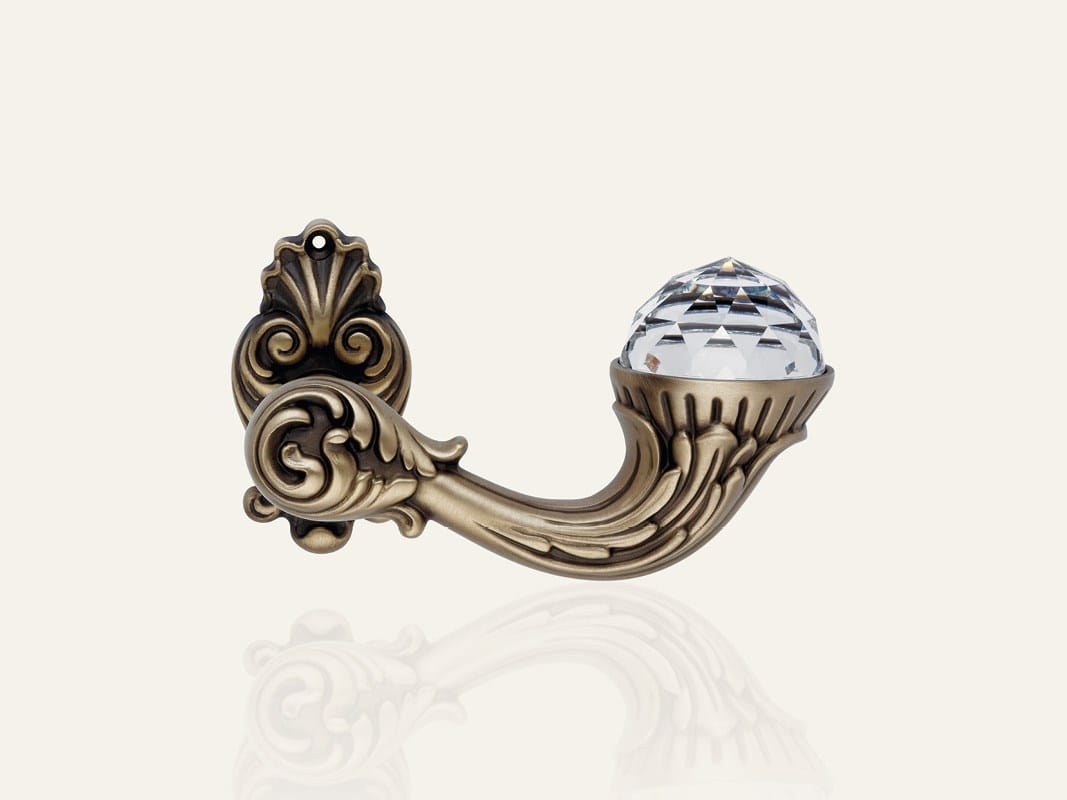 Латунная ручка в стиле Людовика XIV с кристаллами Swarovski® на пластине LINEA CALI' Brilliant Crystal ARCH-00118487 - Вид №4