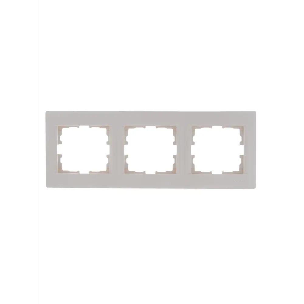 Рамка для розеток и выключателей Lezard Karina 3 поста горизонтальная цвет кремовый STLM-2161848 - Вид №1