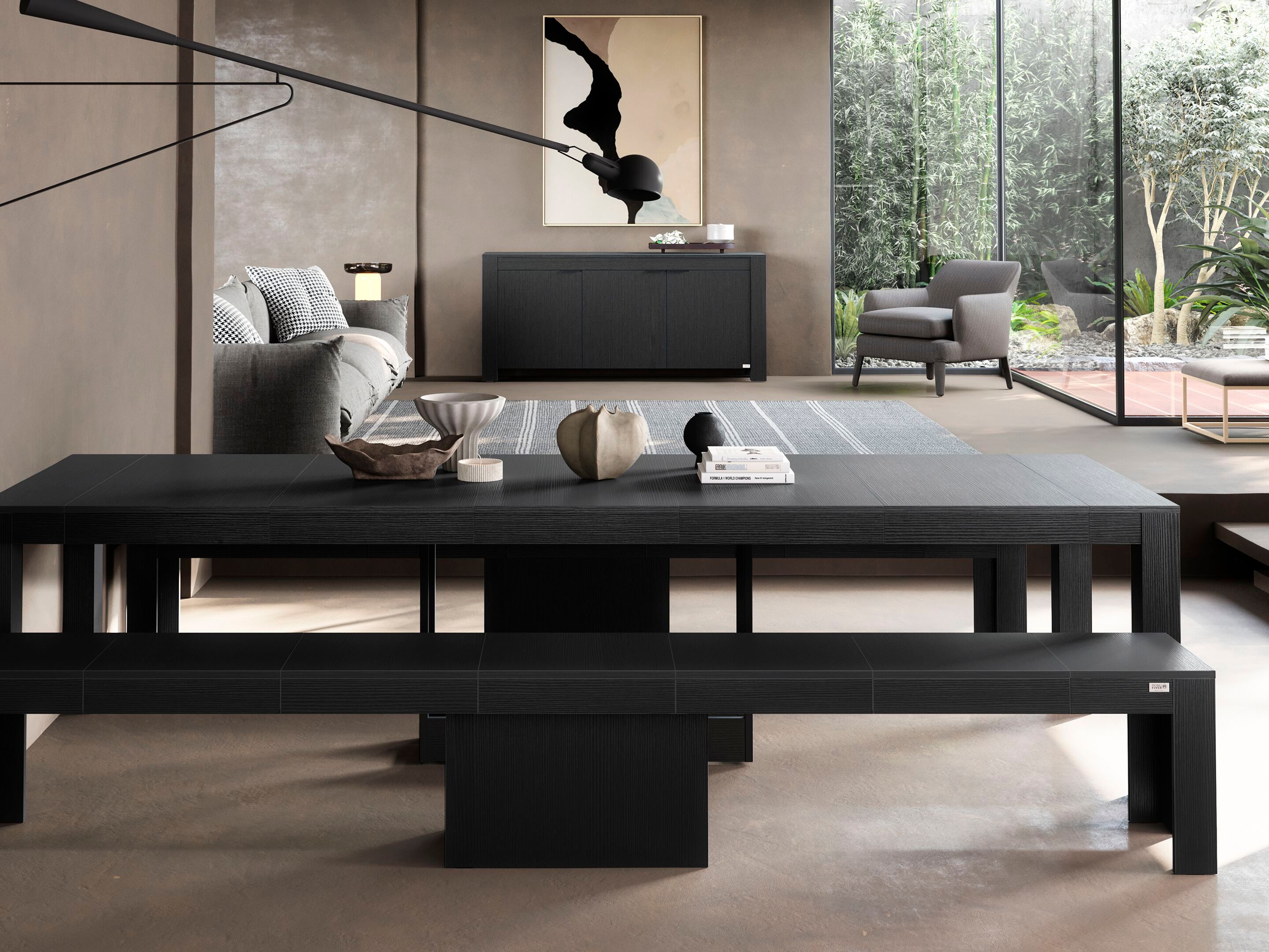 Прямоугольная выдвижная консоль из черного ясеня Mobili Fiver Rachele ARCH-00045098 - Вид №3