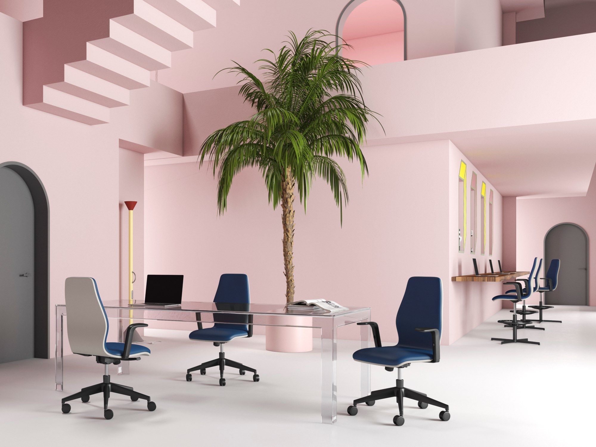 Операционный офисный стул с подлокотниками 5 спиц SITLOSOPHY® нами ARCH-00071681 - Вид №2