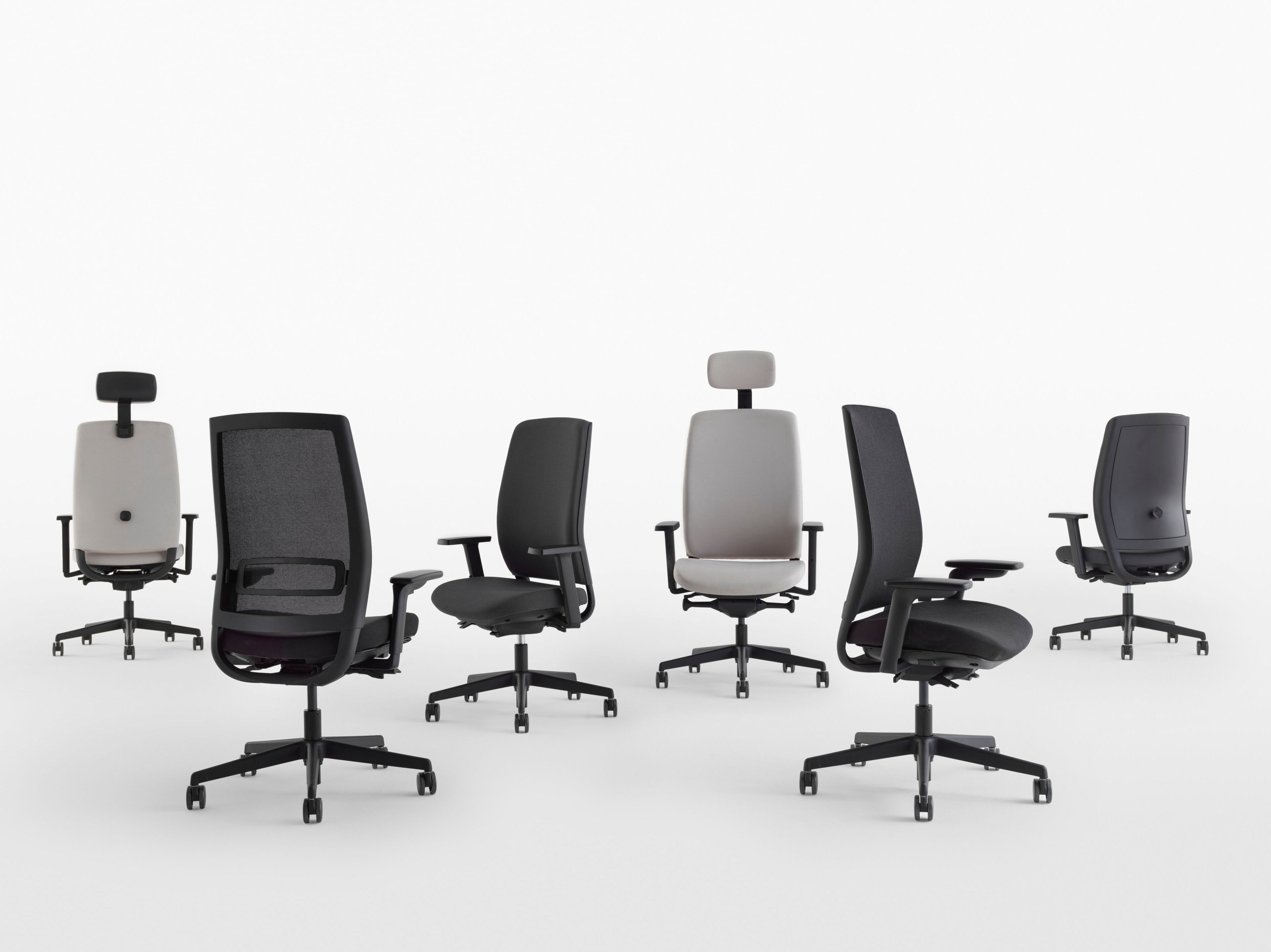 Поворотный сетчатый офисный стул с подлокотниками 5 спиц Nahu Open ARCH-00145534 - Вид №2