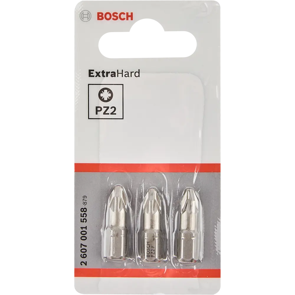 Бита ударная крестовая Bosch Extra Hard 2607001558 PZ2x25 мм, 3 шт BOSCH PROFESSIONAL STLM-2072517 - Вид №1