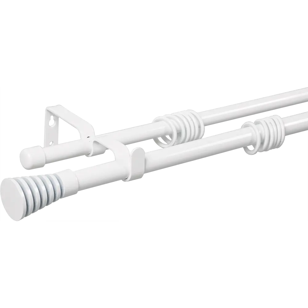 Карниз двухрядный раздвижной Inspire Трапеция 160-300 см цвет белый STLM-2121902