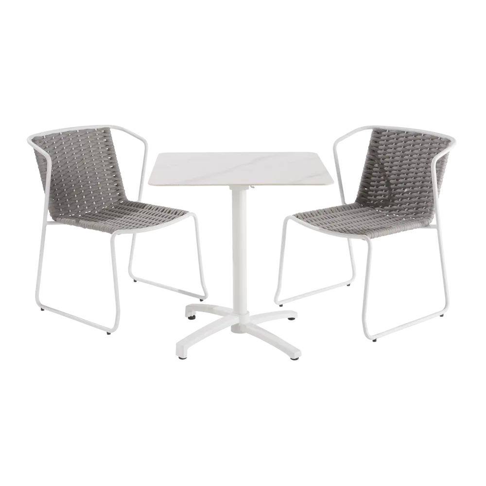 Стул Naterial Livia 63.5x80.5x58 см алюминий/текстиль цвет бело-серый STLM-2115461 - Вид №10