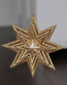 1301 331 a2 Декоративная звезда, акрил, с блестками, Ø 11 см, золото H-andreas