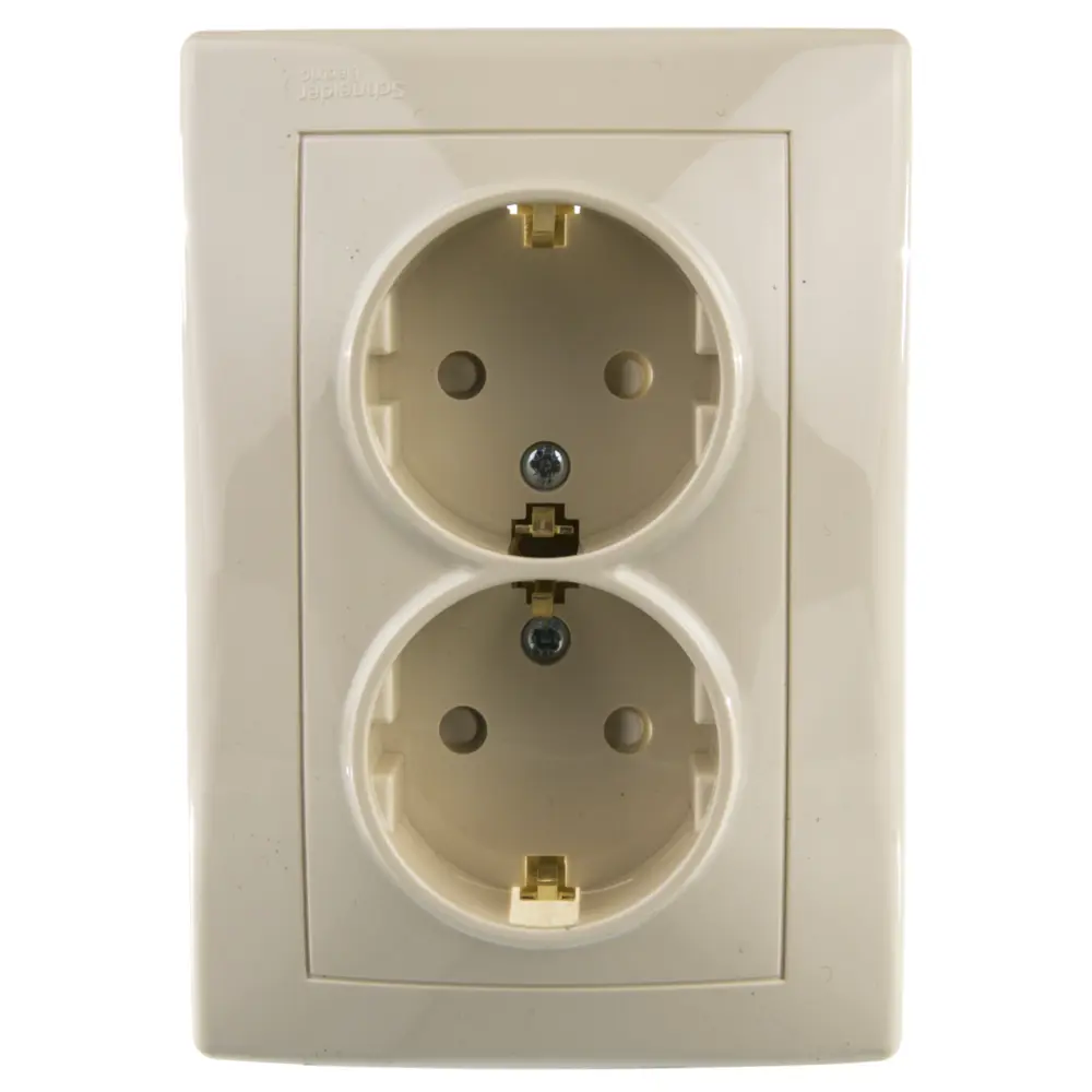 Розетка с заземлением Sedna 2 разъёма, со шторками, цвет бежевый Schneider Electric STLM-2121958