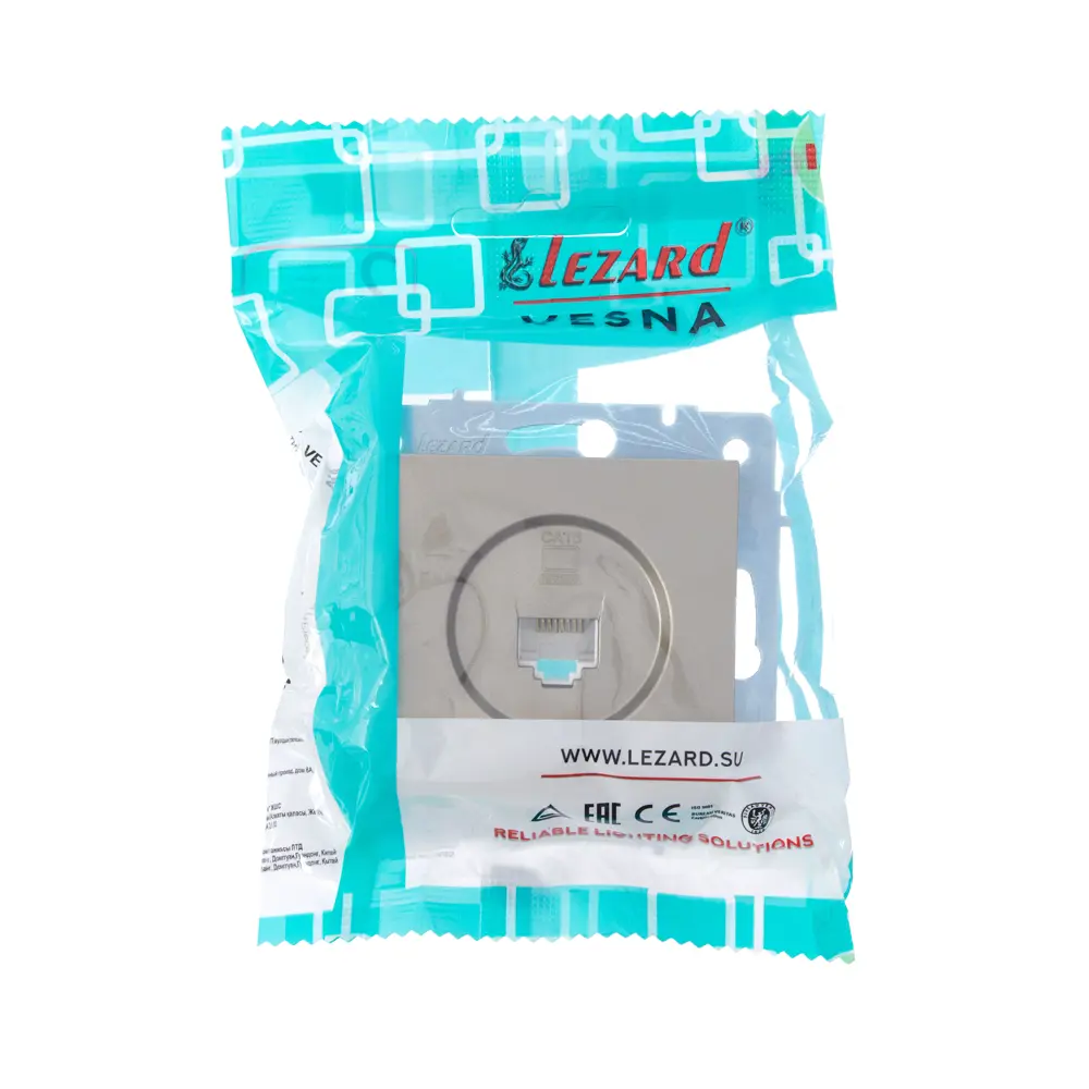 Компьютерная розетка встраиваемая Lezard Vesna без заземления цвет титан STLM-2203116 - Вид №5