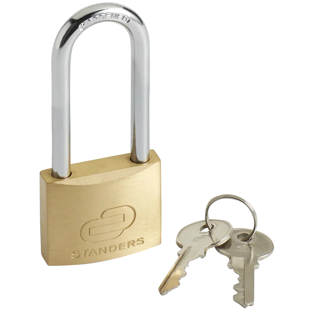 Замок навесной Standers с длинной дужкой 40x33 мм медь STLM-2051800 - Вид №1