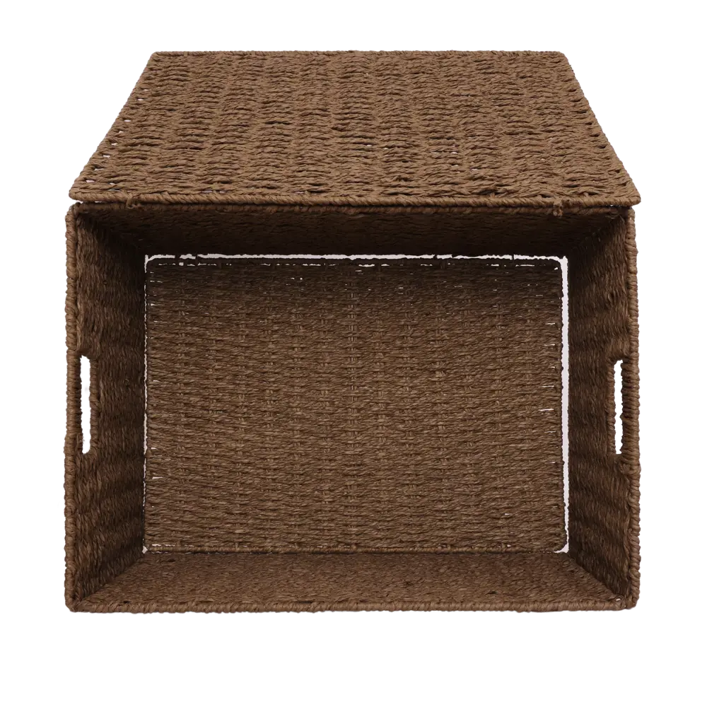 Корзина с крышкой Konsensa 38x28x18 см бумага цвет коричневый 89439469 STLM-2139474  - Вид №3