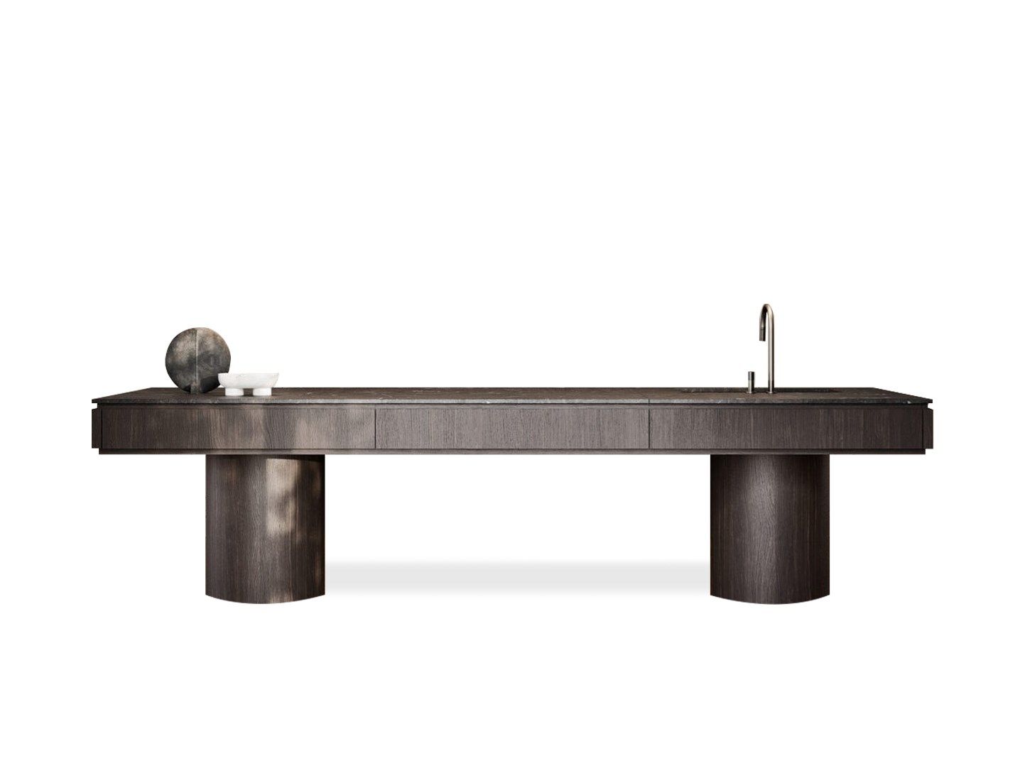 Дубовая островная кухня с мраморной столешницей L'Ottocento FLORAL BOTANICA ARCH-00098648 - Вид №2