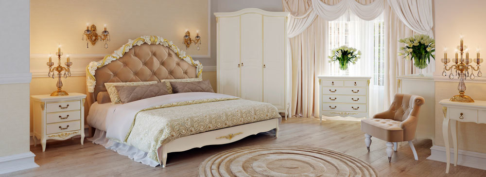 Прикроватная тумбочка с 3 ящиками светло-бежевая с золотом Romantic Gold KREIND ROMANTIC GOLD 00-3879961 Разноцветный;бежевый Santreyd  - Вид №4